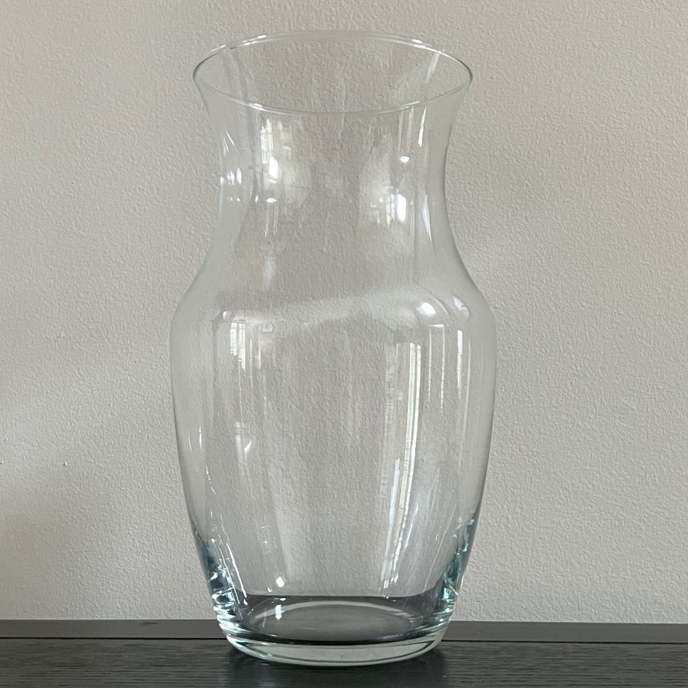 Decorative Glass Cylinder, Bulb Glass Vase 4.75" Wide x 9" High